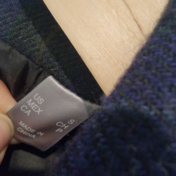 Liz Claiborne Vintage Green Tartan Plaid Dark Academia Blazer Size Small - Picture 7 of 10